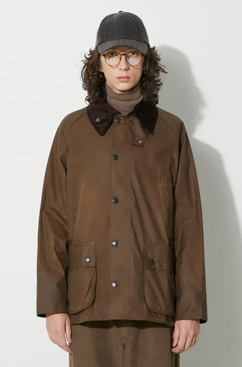 Bunda Barbour Bedale Wax Jacket pánska, hnedá farba, prechodná, MWX0018