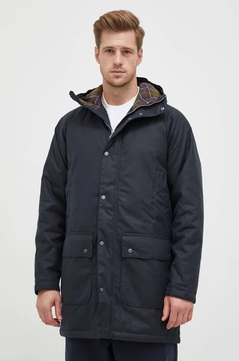 Barbour jacket Wax Parka men's black color MWX2208