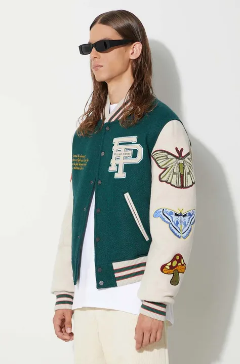 Filling Pieces wool bomber jacket green color