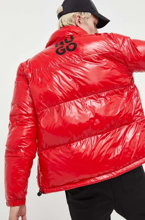 HUGO kurtka męska kolor czerwony zimowa
