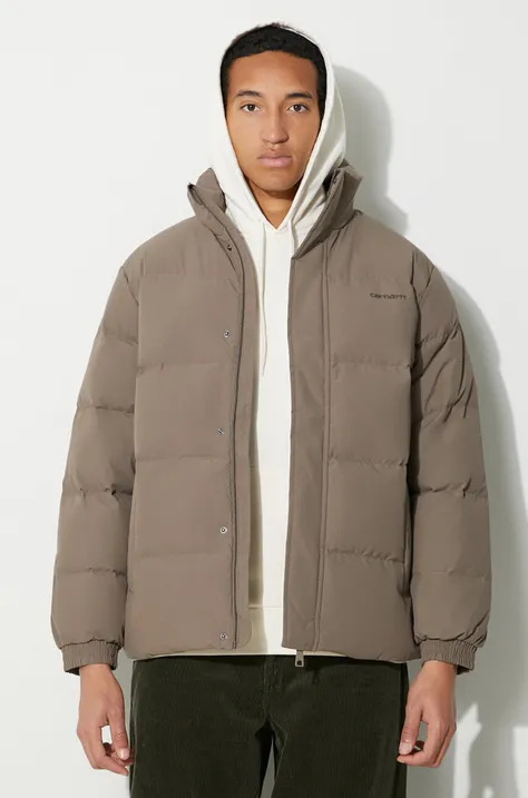 Pernata jakna Carhartt WIP za muškarce, boja: smeđa, za zimu, oversize