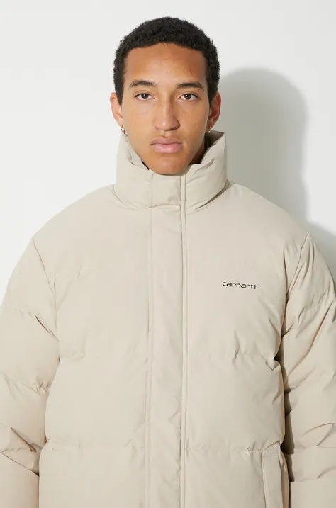 Пухова куртка Carhartt WIP чоловіча колір бежевий зимова oversize