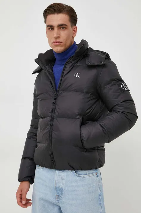 Пухова куртка Calvin Klein Jeans чоловіча колір чорний зимова