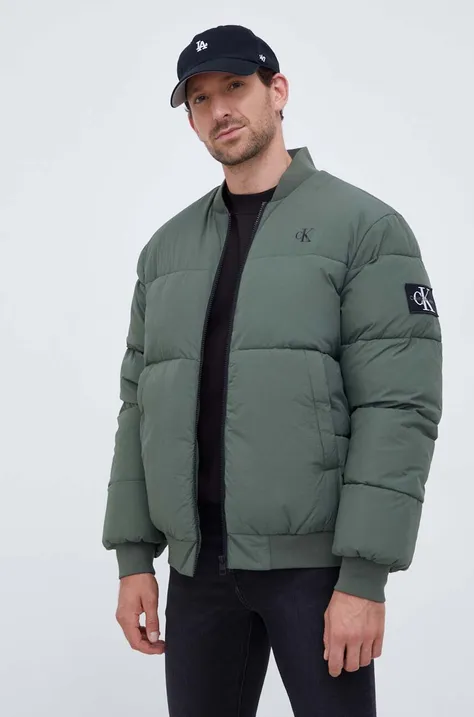 Куртка-бомбер Calvin Klein Jeans мужской цвет зелёный зимняя