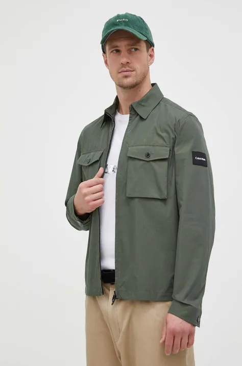 Calvin Klein kurtka męska kolor zielony przejściowa