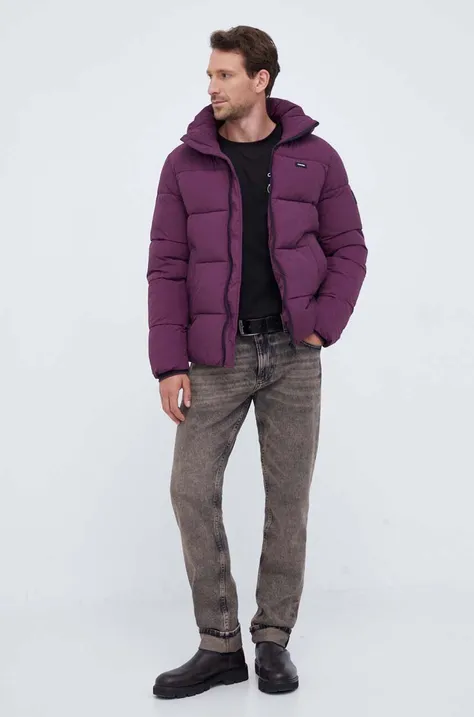 Calvin Klein geaca barbati, culoarea violet, de iarna