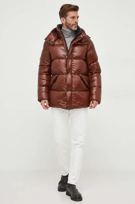 Пуховая куртка Hetrego мужская цвет коричневый зимняя