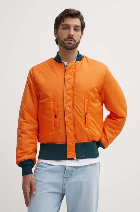 Двусторонняя куртка-бомбер Alpha Industries MA-1 мужская цвет бирюзовый зимняя 100101.02