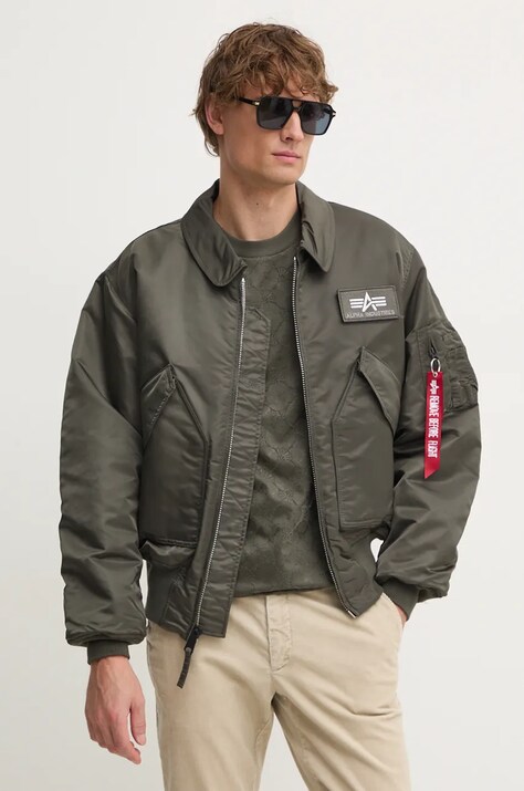 Alpha Industries geaca barbati, culoarea gri, de iarna