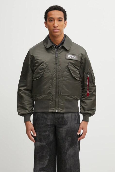 Alpha Industries geaca barbati, culoarea gri, de iarna