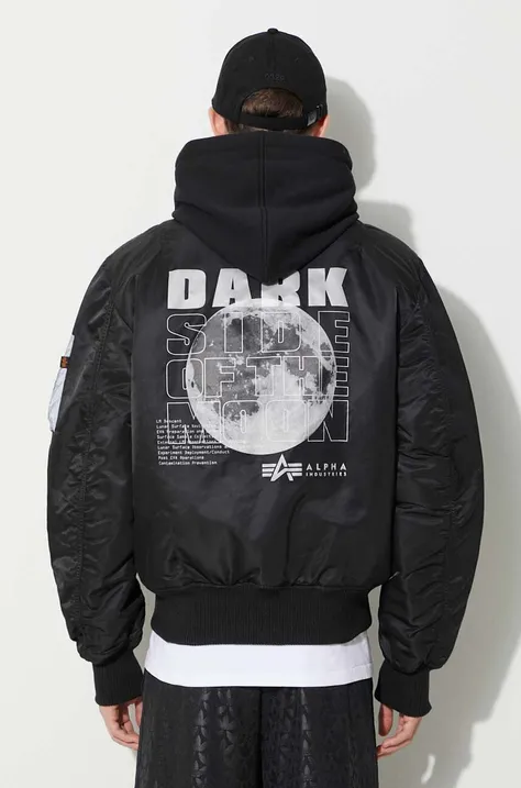 Alpha Industries bomber jacket MA-1 VF Hood Dark Side men’s black color 108108.285