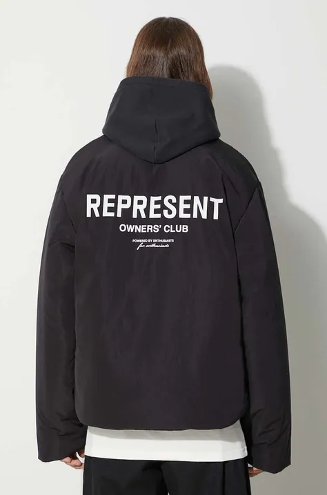 Bunda Represent Owners Club Wadded Jacket pánska, čierna farba, zimná