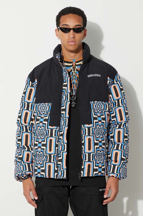 Marcelo Burlon geacă Aop Optical Cross Block bărbați, culoarea negru, de iarnă
