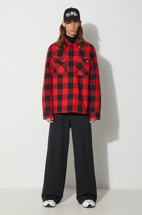 Jakna Dickies za muškarce, boja: crvena, za prijelazno razdoblje