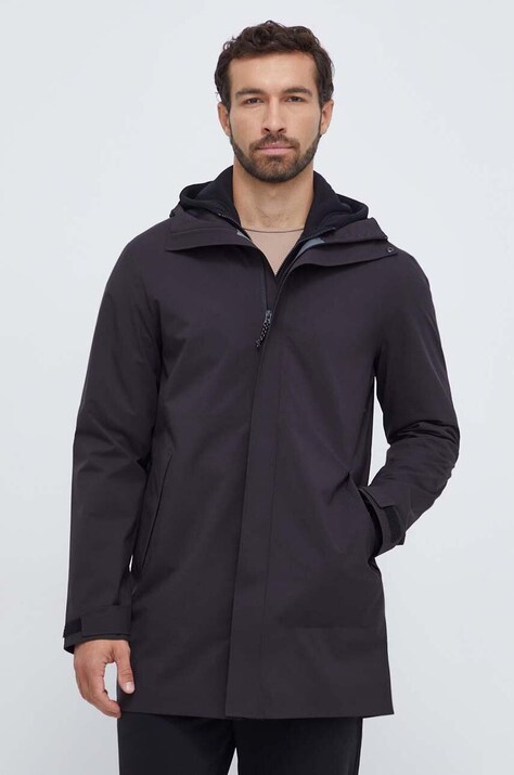 Peak Performance geaca barbati, culoarea negru, de tranzitie