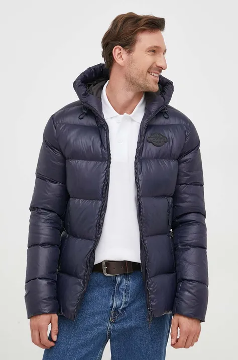 Пухова куртка Lacoste чоловіча колір синій зимова