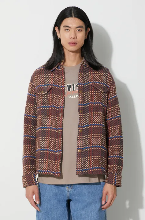 Πουκάμισο μπουφάν Corridor Corded Plaid Shirt Jacket χρώμα: καφέ, JKT0149 F3JKT0149