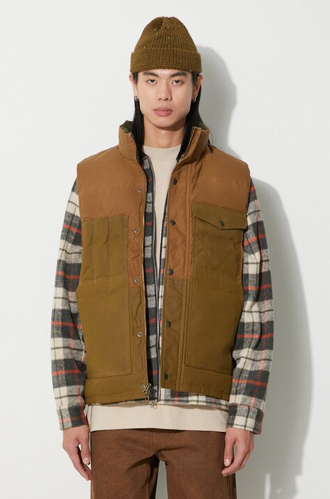 Пухова безрукавка Filson Down Cruiser Vest чоловіча колір коричневий зимова FMGIL0005