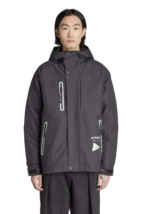 Páperová bunda adidas TERREX IJ5895 XPL AW JKT pánska, čierna farba, zimná