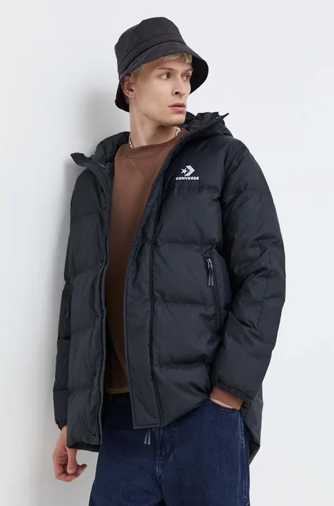 Пухова куртка Converse чоловіча колір чорний зимова