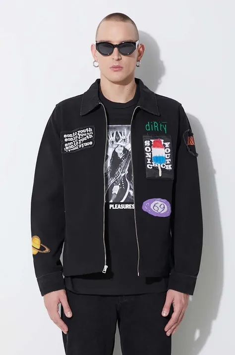 Дънково яке PLEASURES Sonic Youth Work Jacket в черно преходен модел P23SY009