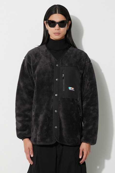 Fleecová mikina Manastash Bigfoot '23 Jacket černá barva, s aplikací, 7923252016