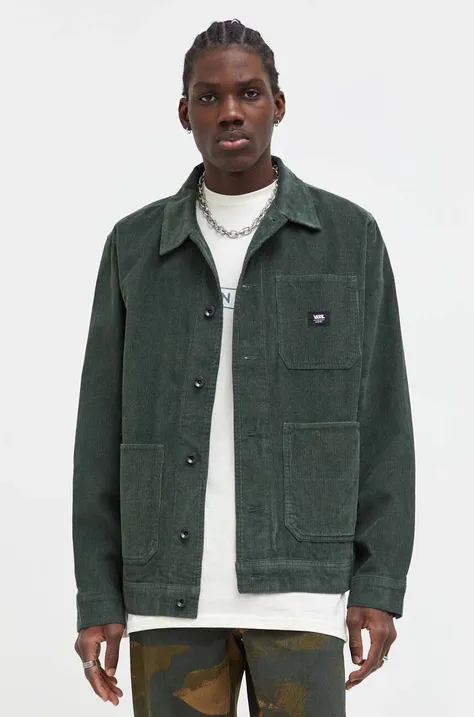 Košulja-jakna Vans boja: zelena, za prijelazno razdoblje