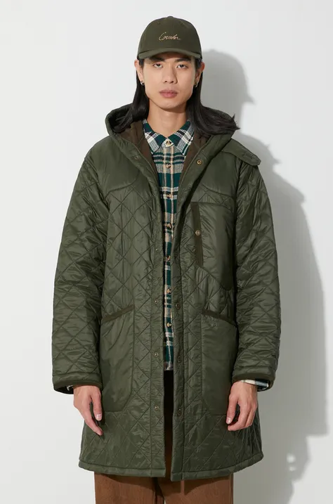 Barbour jacket Overnight Polar Parka men's green color MQU1739