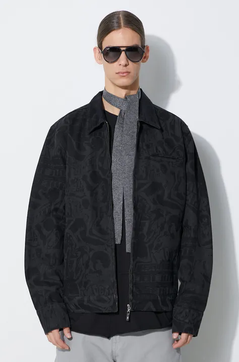 Traper jakna Daily Paper Hoyam za muškarce, boja: crna, za prijelazno razdoblje, oversize, 2323050