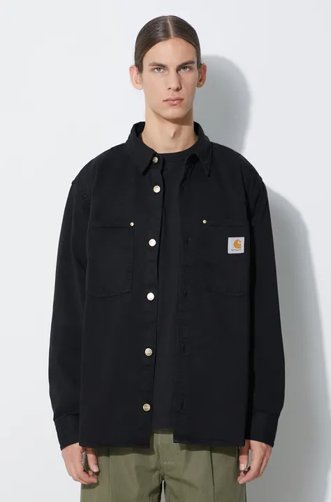 Джинсова куртка Carhartt WIP Derby Shirt Jac чоловіча колір чорний перехідна I032111.89GD