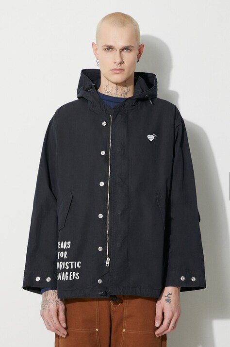 Куртка Human Made Hooded Coat мужская цвет синий переходная HM26JK001