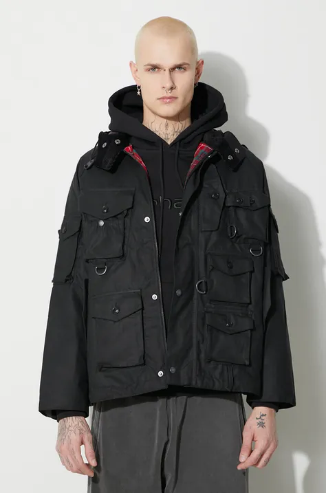 Baracuta jacket x Barbour Clayton Wax men's black color BRCPS1011