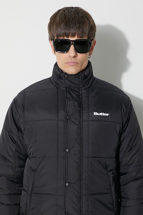 Jakna Butter Goods Grid Puffer Jacket za muškarce, boja: crna, za zimu, BGQ423D22403