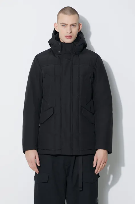 Páperová bunda Woolrich Blizzard Field Jacket pánska, čierna farba, zimná, CFWOOU0621MRUT0001