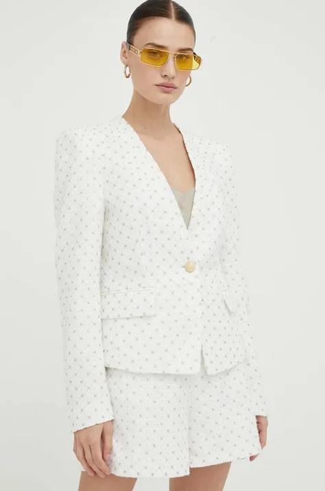 Піджак Bruuns Bazaar колір білий однобортний візерунок