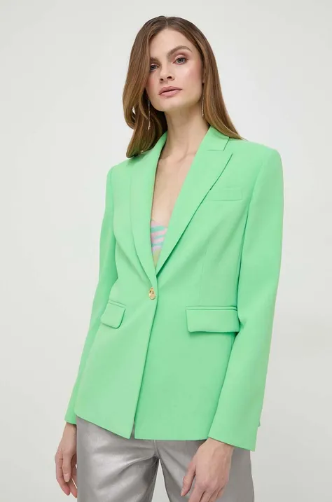 Піджак Pinko колір зелений однобортний однотонна