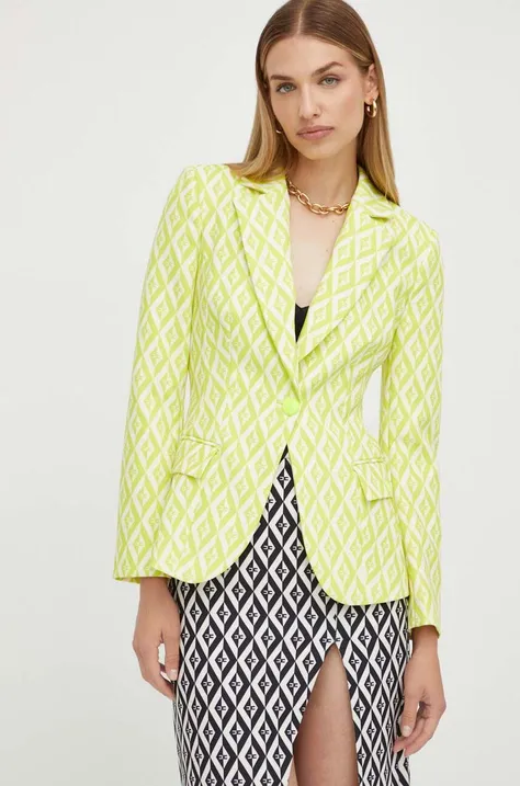 Пиджак Elisabetta Franchi цвет зелёный однобортный узор