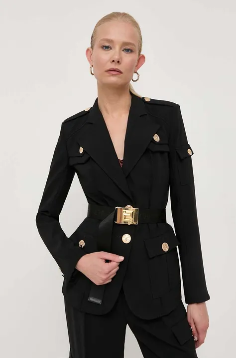 Σακάκι Elisabetta Franchi χρώμα: μαύρο