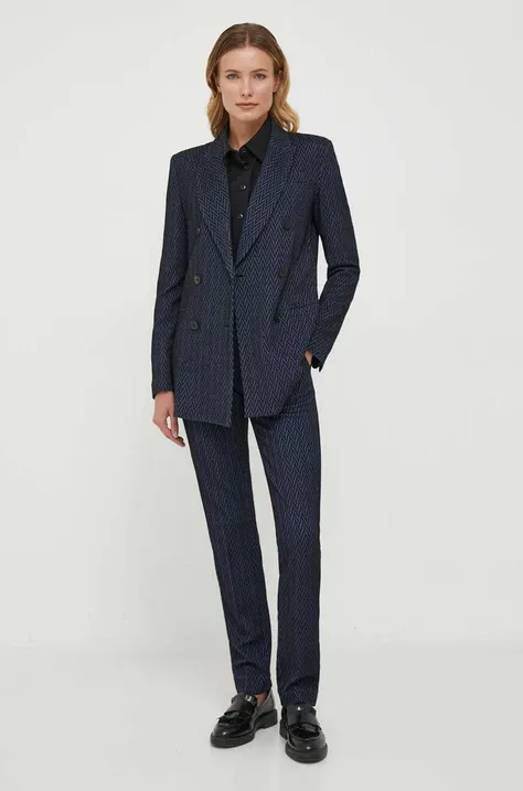 Emporio Armani blazer con aggiunta di lana colore blu navy