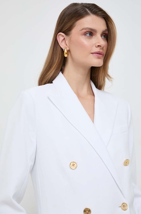 MICHAEL Michael Kors sacou culoarea alb, cu doua randuri de nasturi, neted