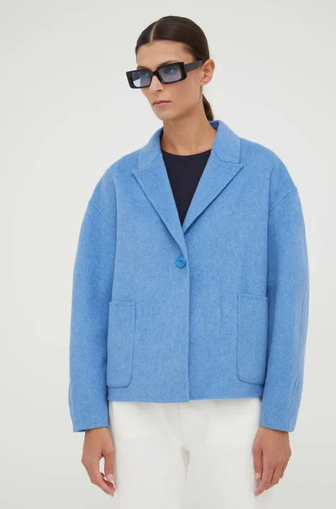 American Vintage gyapjú kabát melange, egysoros gombolású