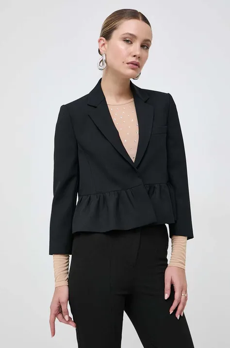 Пиджак с примесью шерсти Pinko цвет чёрный однобортный однотонная
