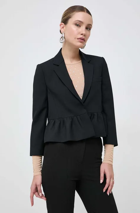 Pinko sacou din lana culoarea negru, un singur rand de nasturi, neted