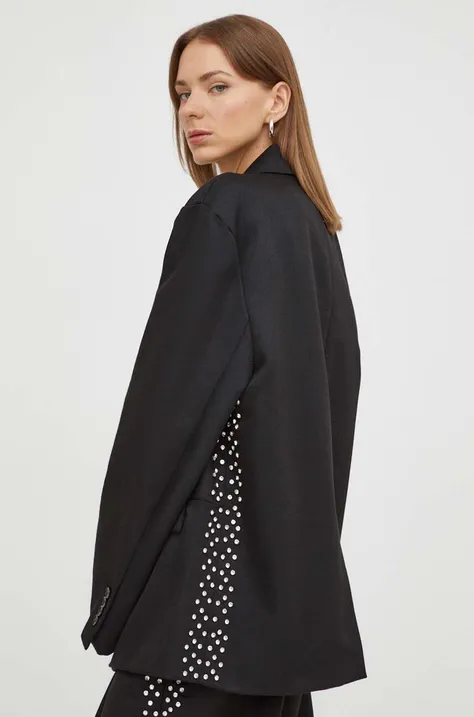 Пиджак с примесью шерсти Stine Goya цвет чёрный однобортный