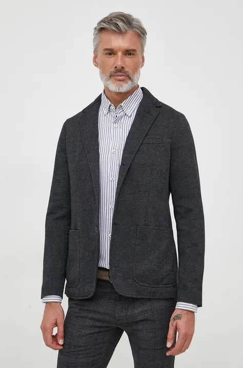 Піджак з домішкою вовни Polo Ralph Lauren колір сірий