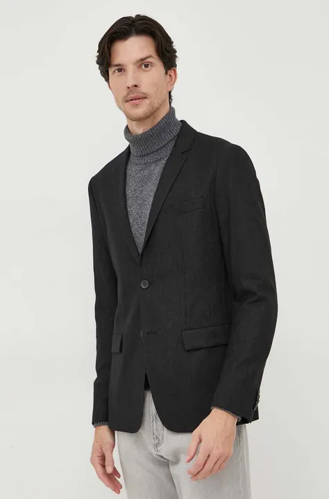 Calvin Klein gyapjú kabát fekete