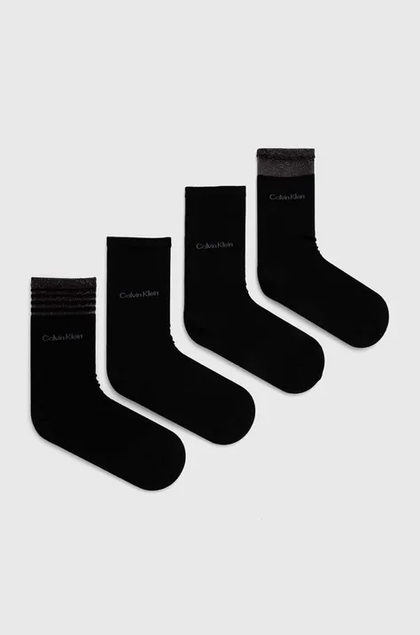 Calvin Klein skarpetki 4-pack damskie kolor czarny