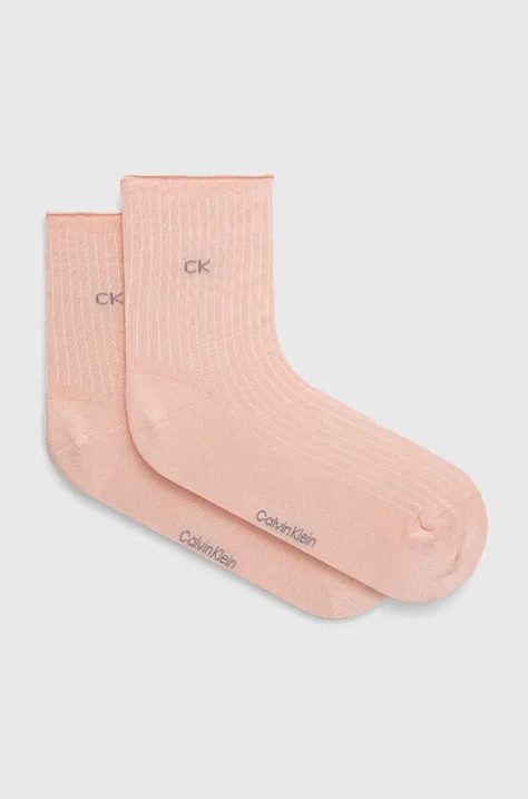 Шкарпетки Calvin Klein 2-pack жіночі колір рожевий
