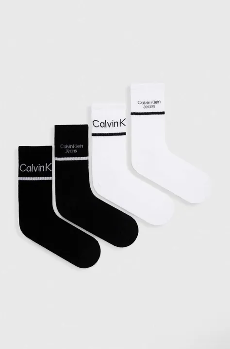 Ponožky Calvin Klein Jeans 4-pak dámske, čierna farba