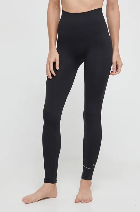 Calvin Klein Jeans legginsy damskie kolor czarny z nadrukiem